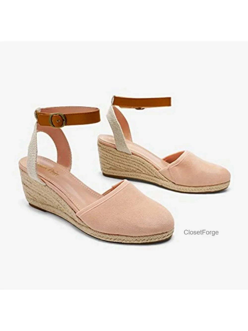 Espadrille Wedge Sandals Closed Toe Ankle Strap Womens Casual